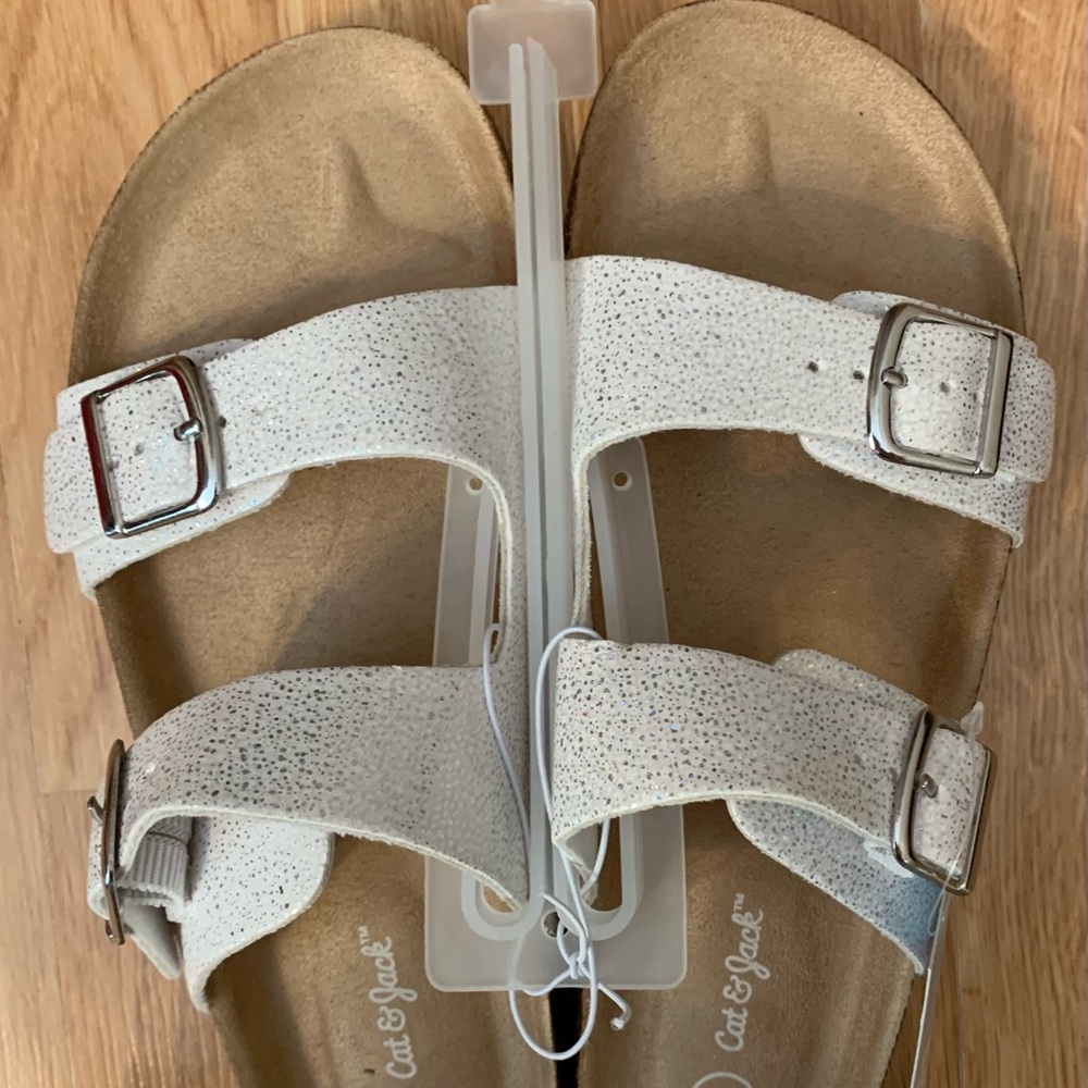 Cat & Jack Kids White Buckle Sandals